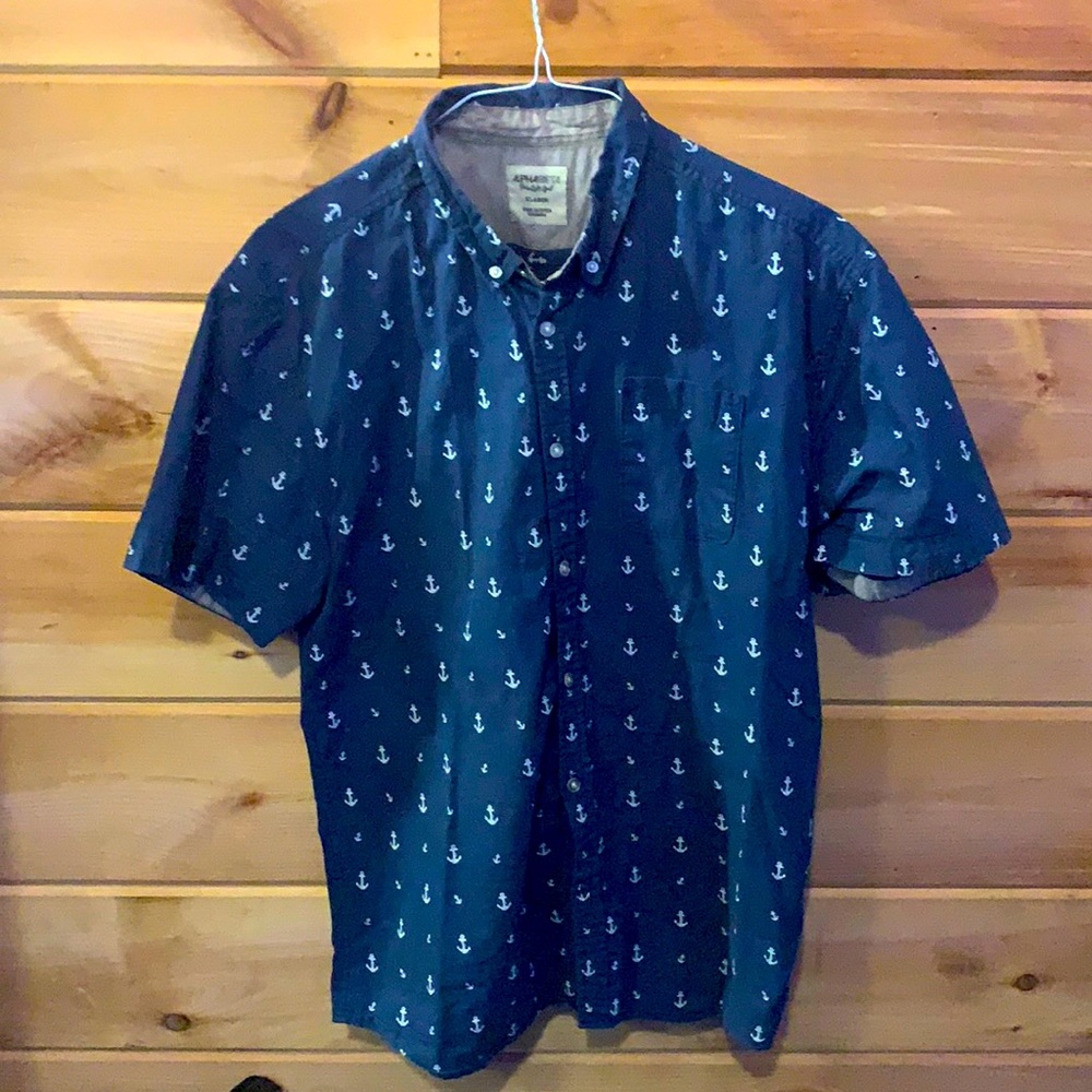 Alpha Beta Anchor Print Button Up